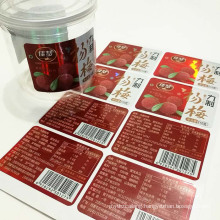 Customs design waterproof plastic red bayberry dry fruit snack label